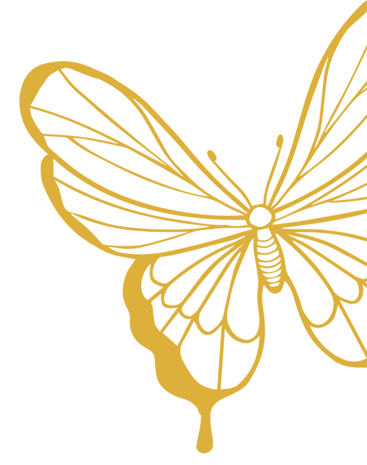 Schmetterling gold- Body Mind Spirit School Designelement
