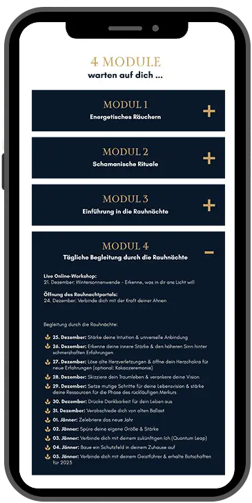 Rauhnächte Module, Rauhnächte online Workshop