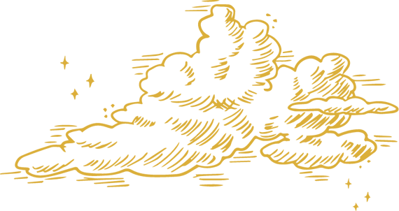 Illustration einer Wolke mit Sternen